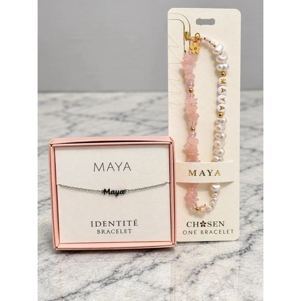 NEW! Personalized Letter M Names Phone & Wrist Bracelet Set